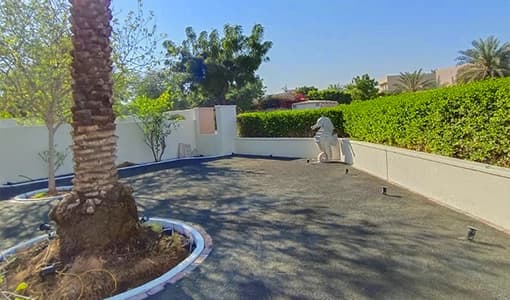 Before, Villa lawn transformation, Landscaping grass before and after, Arabian Ranches